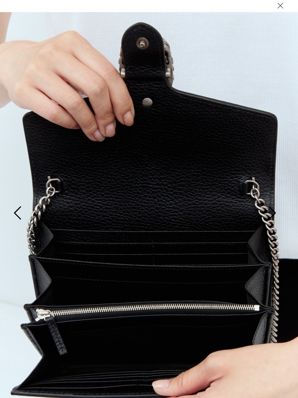 Gucci Dionysus Black Textured Leather Clutch with Decorative Buckle FIRM PRICE - Picture 6 of 15